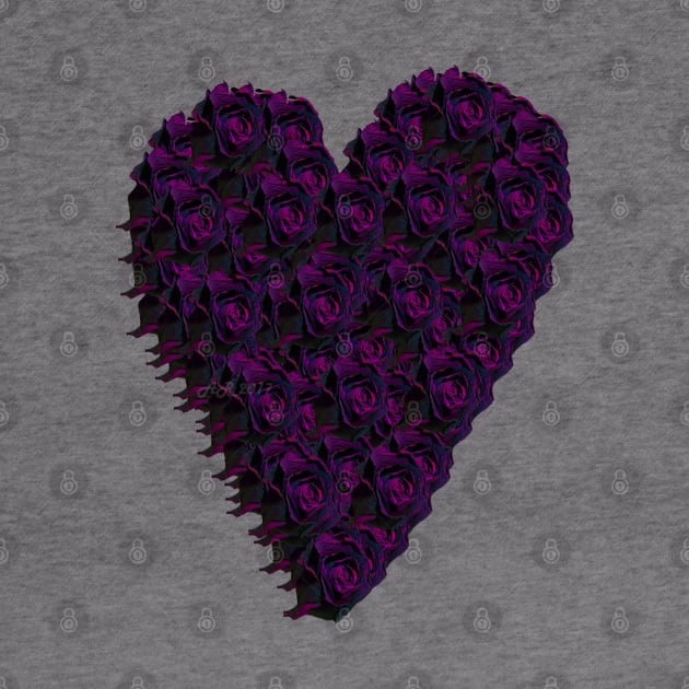 Purple Rose Heart by Not Meow Designs 